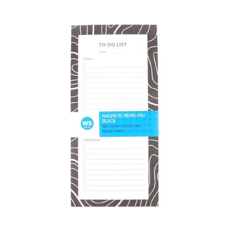 WS Magnetic Memo Pad Black