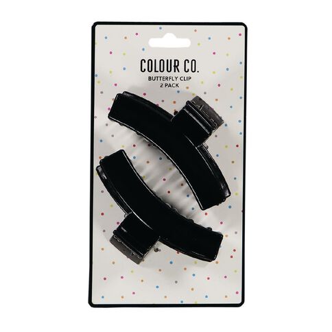 Colour Co. Hair Butterfly Clips Black 2 Pack