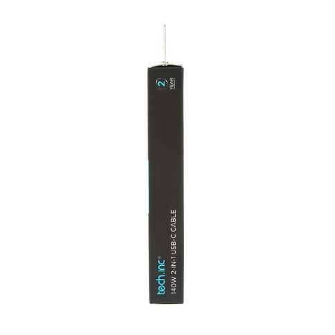Tech.Inc 140W 2in1 USB-C Cable 1m Black