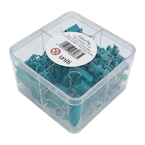 Uniti Colour Pop Desk Clips Set Teal