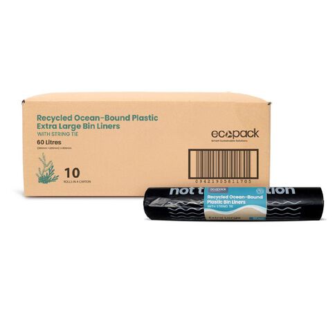 Ecopack Ocean-Bound Plastic Recycled Bin Liners 60L