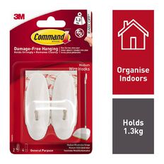 Command Adhesive Wire Hooks Medium
