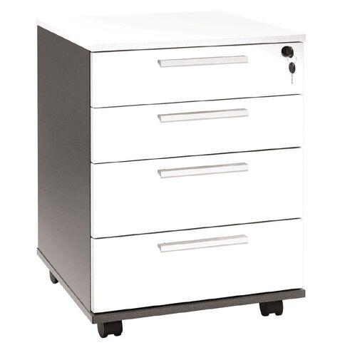 Jasper J Emerge Mobile 4 Drawer White/Ironstone