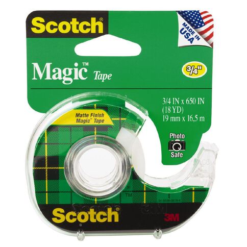 Scotch Magic Tape 122 In Dispenser 19mm x 16.5m Clear