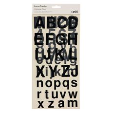Uniti Iron-on Alphabet & Numbers Black