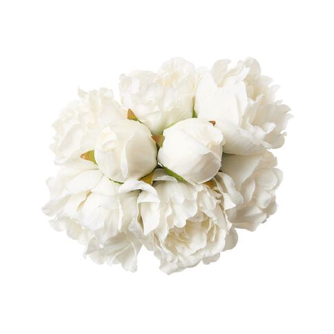 Living & Co Artificial Peony Bunch Vintage White