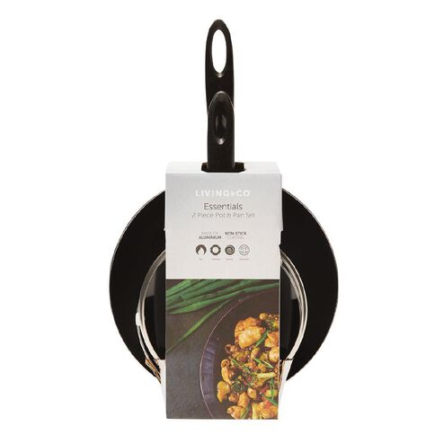 Living & Co Essential Cookware Set Black 2 Piece
