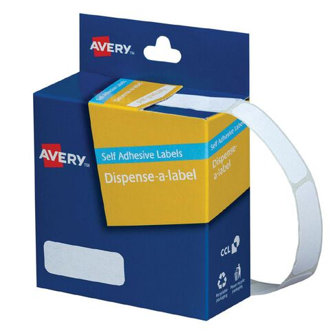Avery Dispenser Rectangle Handwritable 700 Labels White 36mm x 13mm