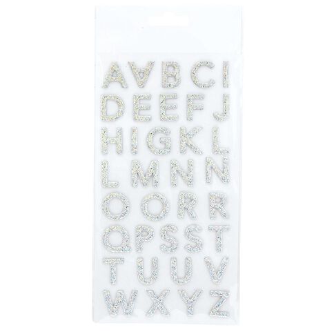 Uniti Alphabet Foam Stickers Holographic Silver
