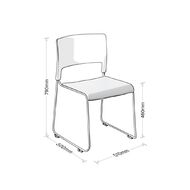 Slim Stacker Chair with Vinyl Seat Upholstery Black