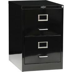 Precision Vintage 2 Drawer Filing Cabinet Gloss Black