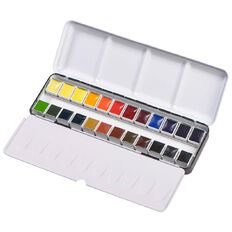 BLOCKX Watercolour Half Pan Metal Box 24 Set