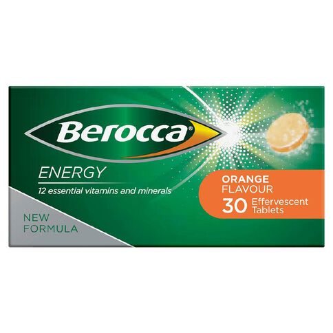 Berocca Energy Vitamin B & C Orange Flavour Effervescent Tablets 30 Pack