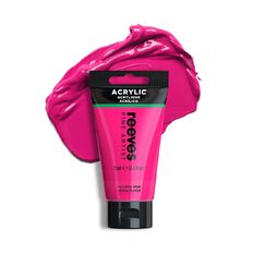 Reeves Fine Acrylic Paint Fluorescent Pink 75ml