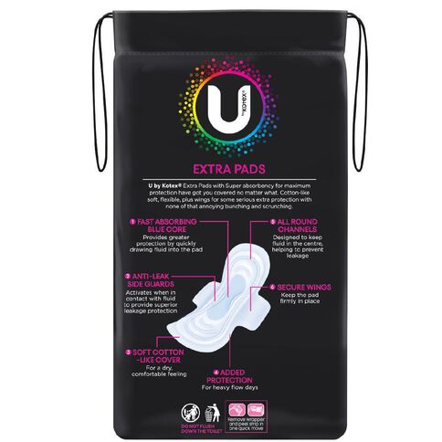 U By Kotex Super Wings Maxi Pads 14 Pack