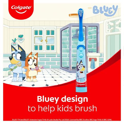 Colgate Kids' Junior Bluey Battery Powered Electric Toothbrush 1 Pack