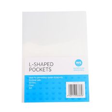 WS L-shaped Pockets 10 Pack Clear A4