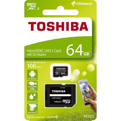 Toshiba M203 MicroSD w/Adapter - 64GB