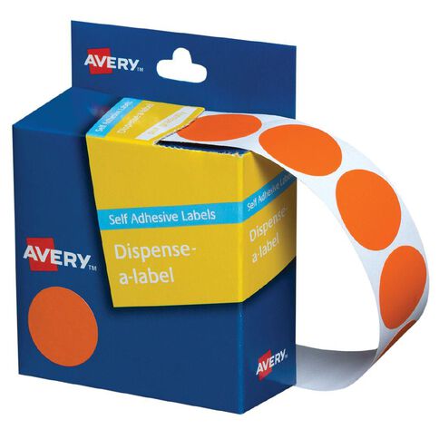 Avery Orange Dispenser Dot Stickers 24mm diameter 500 Labels
