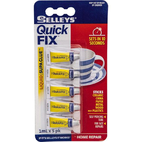 Selleys Quick Fix Single Shot Super Glue 5 Pack 5 Pack
