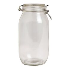 Living & Co Round Glass Clip Top Jar Clear 2.2L