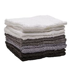 Living & Co Manhattan Face Towel 10 Pack Multi-Coloured 30cm x 30cm
