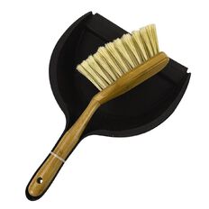 Living & Co Bamboo Dustpan & Brush Multi-Coloured