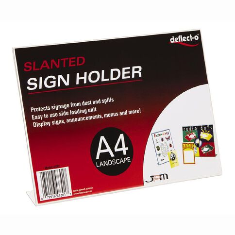 Deflecto Menu Holder A4 Slanted Landscape