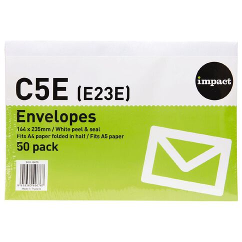 WS Envelope E23/C5 Peel & Seal 50 Pack