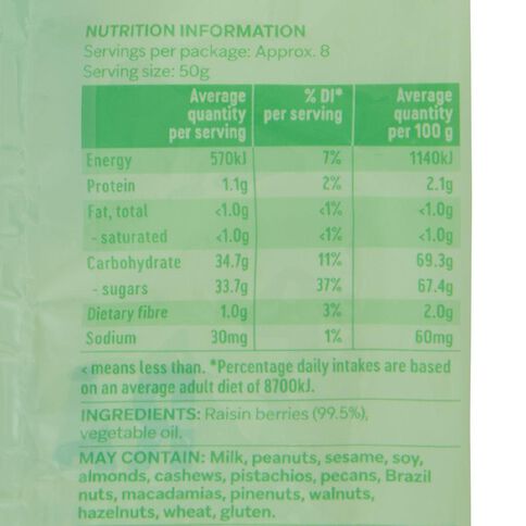 Market Kitchen Dried Raisins 400g