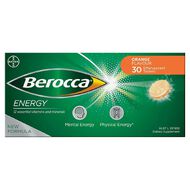 Berocca Energy Vitamin B & C Orange Flavour Effervescent Tablets 30 Pack