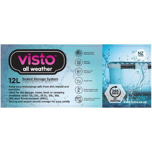 Visto All Weather Sealed Storage System 12L Grey
