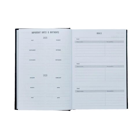 WS Mid Year Diary Day to Page 2025-26 Black