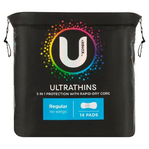 U By Kotex Ultrathin Pads Regular No Wings 14 Pack