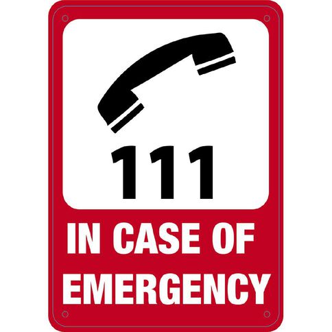 WS In Case of Emergency Sign Small 340mm x 240mm
