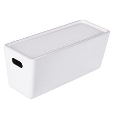 Living & Co Lisse Narrow Lidded Organiser White 5L