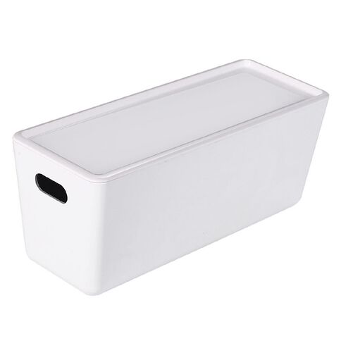 Living & Co Lisse Narrow Lidded Organiser White 5L