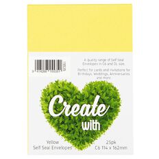 Create With C6 Envelopes Yellow 25 Pack