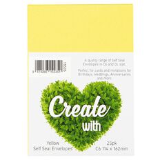 Create With C6 Envelopes 25 Pack Yellow
