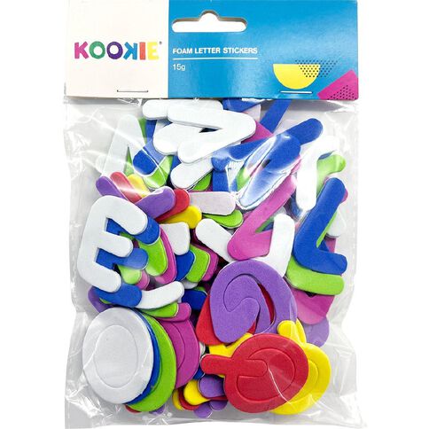 Kookie Glitter Letter Foam Stickers Multi-Coloured 15g