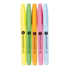 WS Highlighters Chisel Assorted 5 Pack Multi-Coloured