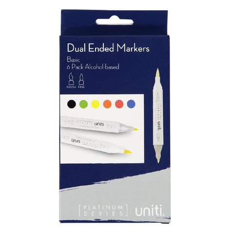 Uniti Dual Basic Ended Markers 6 Pack