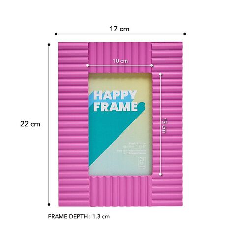 Happy Frames Vertical Ribbed 10x15cm Pink