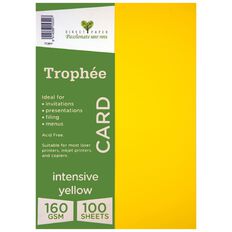 Trophee Card 160gsm Intensive Yellow A4 100 Pack