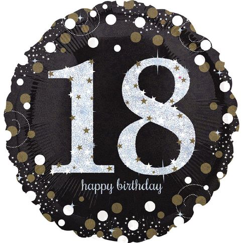 Anagram Holo Sparkling Birthday 18 Foil Balloon Standard 17in