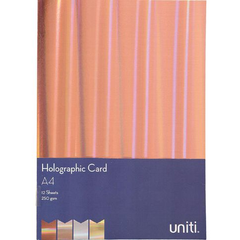 Uniti Value Cardstock Holographic 250gsm 12 Pack A4
