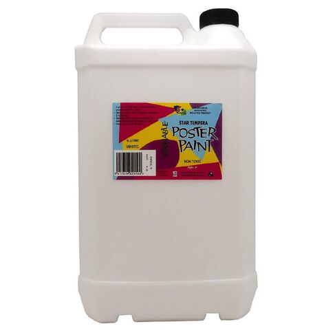 Fivestar Tempera Poster Paint White 5 Litre
