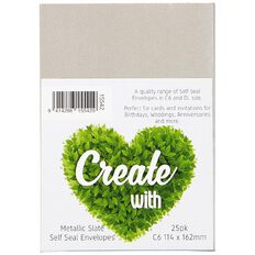 Create With C6 Envelopes Metallic Slate 25 Pack
