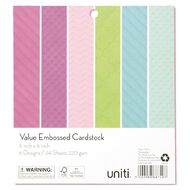 Uniti Value Cardstock Embossed 6in x 6in 24 Sheets
