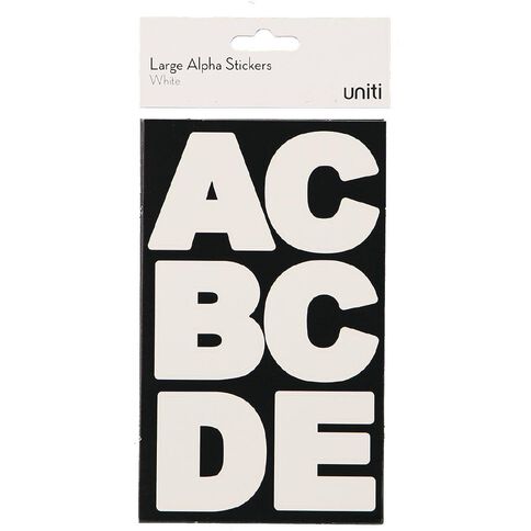 Uniti Alphabet Extra Large Stickers White